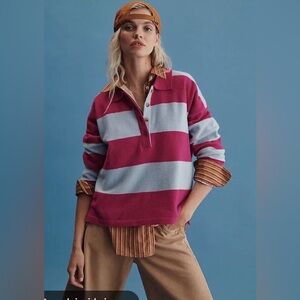 Maeve Red Button-Up Shirt